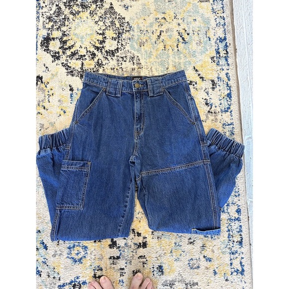 BDG Urban Outfitters Jogger Pants Women's 27 Blue‎ Denim High-Rise Cargo Pockets - Picture 1 of 4